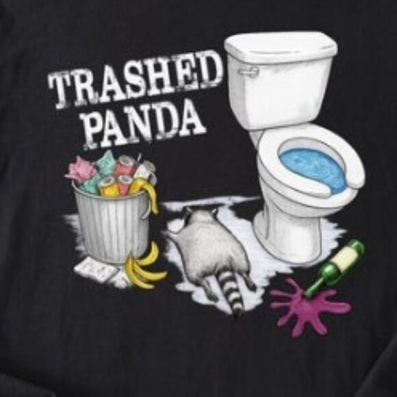 Panda Funny Drunk Raccoon T-Shirt, Funny Graphics Tee - Picture 2 of 4